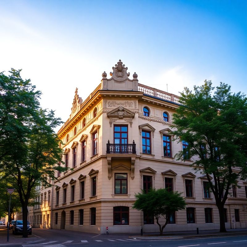 Historická budova v centru Brna se stromořadím